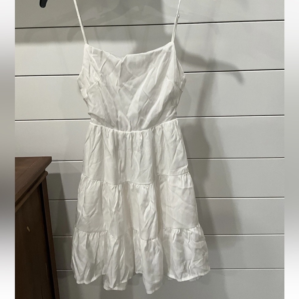 Princess Polly US 4 Summer Break Mini Dress White Worn Once